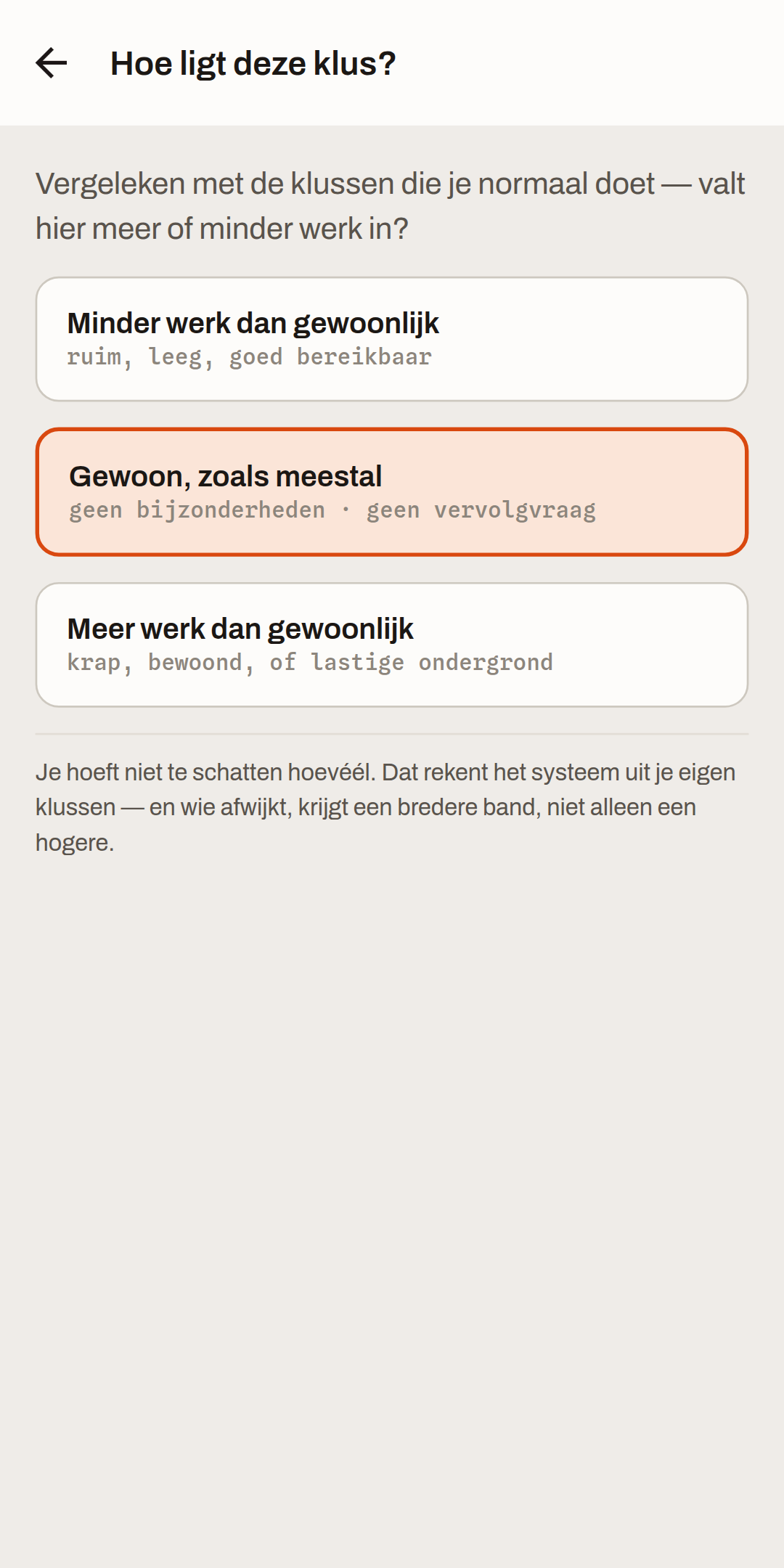 Vraag over hoe zwaar deze klus ligt ten opzichte van gemiddeld
